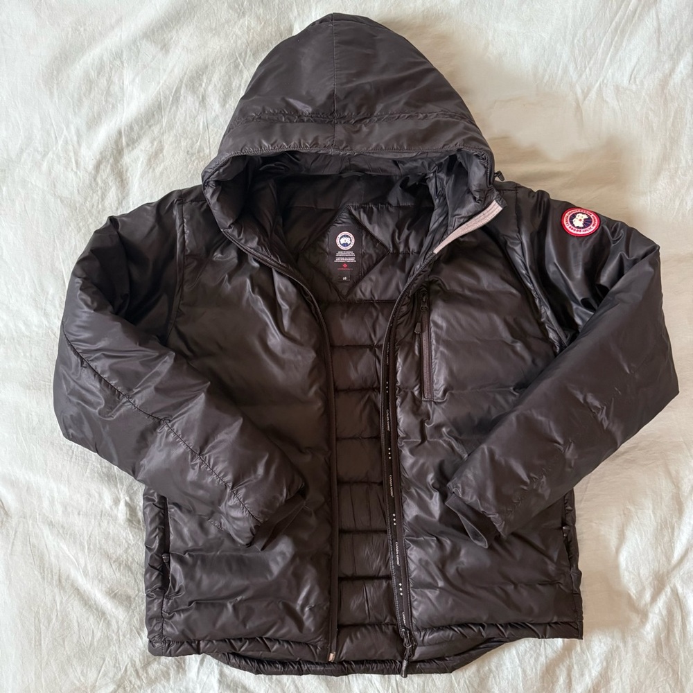 Canada Goose Black Puffer Jacket with Hood and Quilted Design